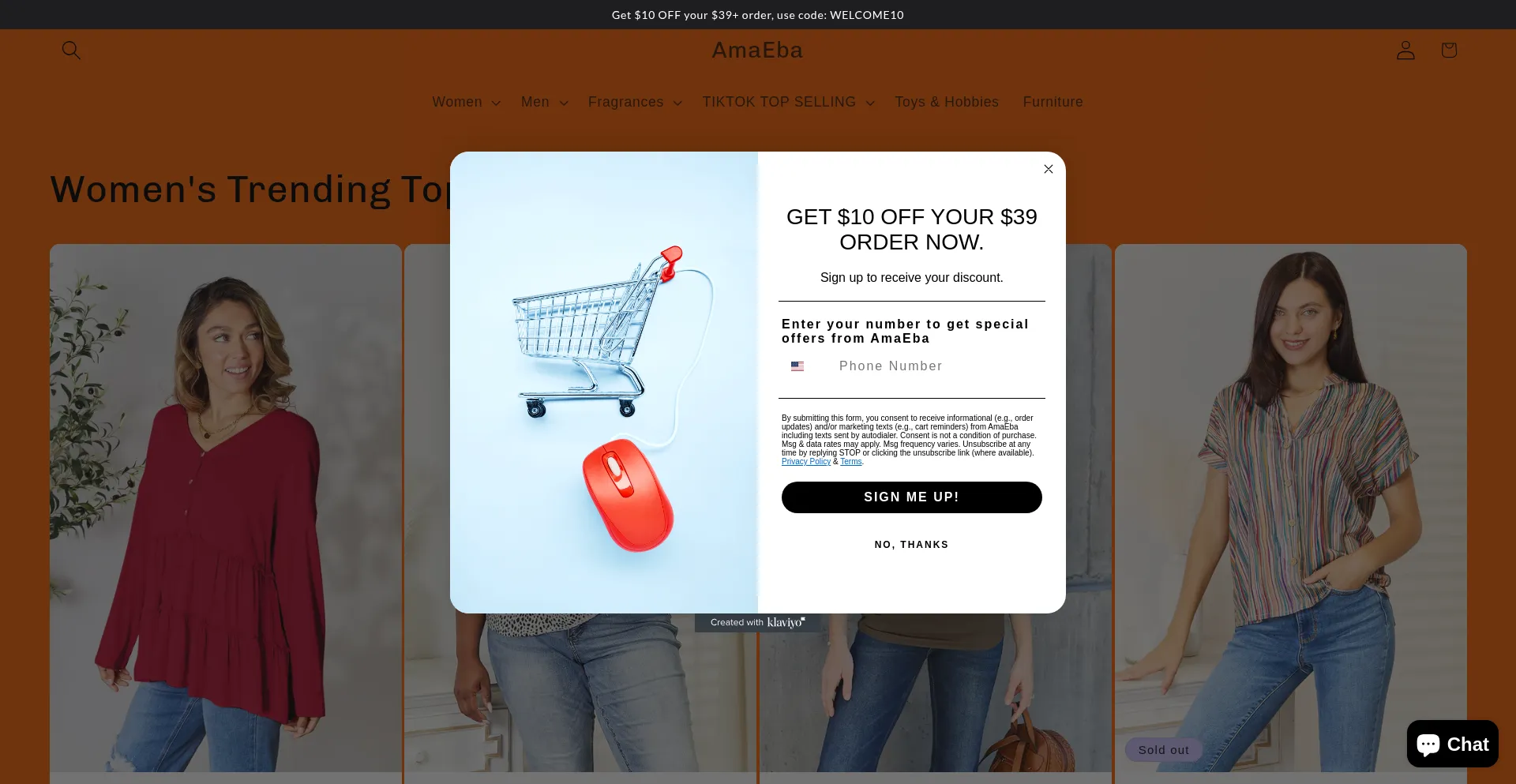 Website screenshot of Amaeba.com