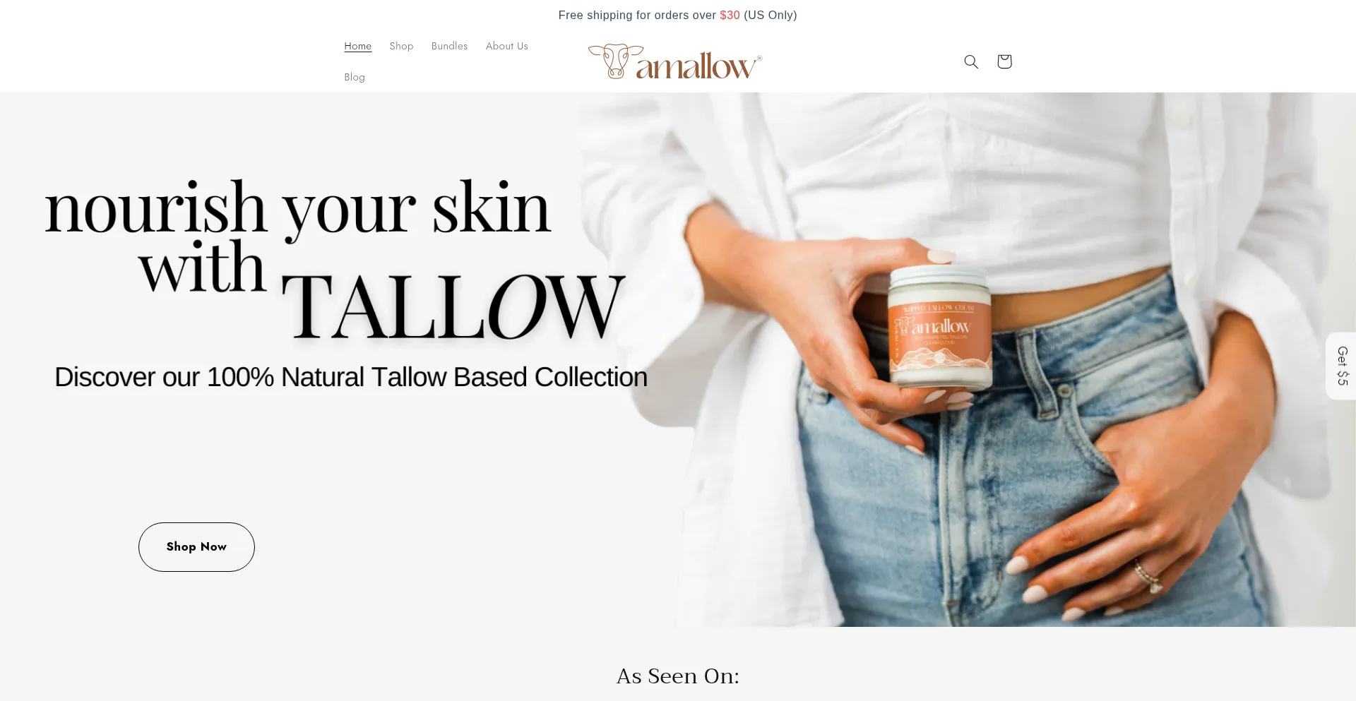Website screenshot of Amallow.com