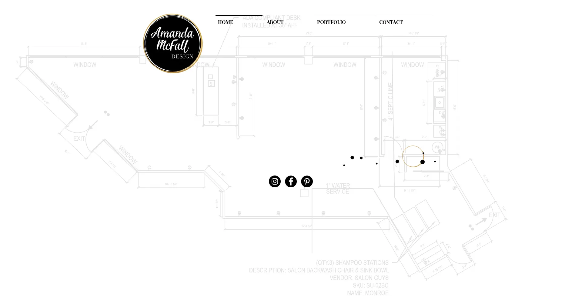Website screenshot of Amandamcfalldesign.com