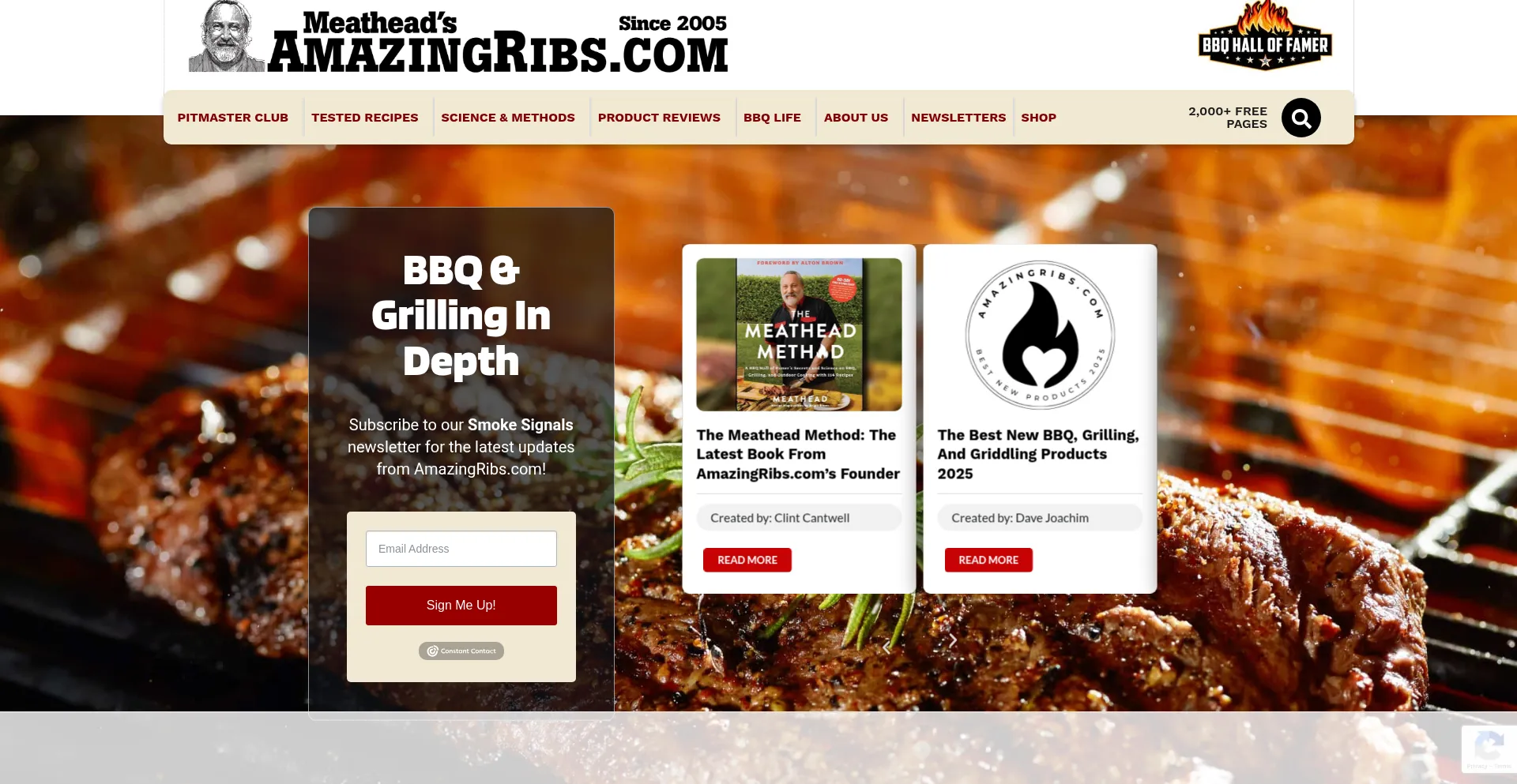 Website screenshot of Amazingribs.com
