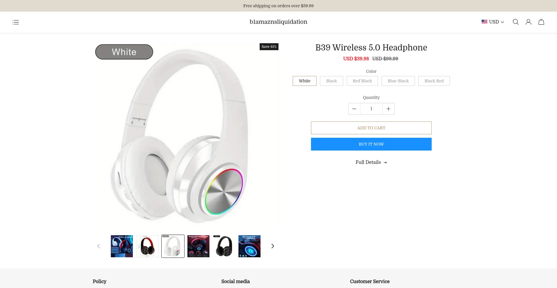 Website screenshot of Amaznsliquidation.com