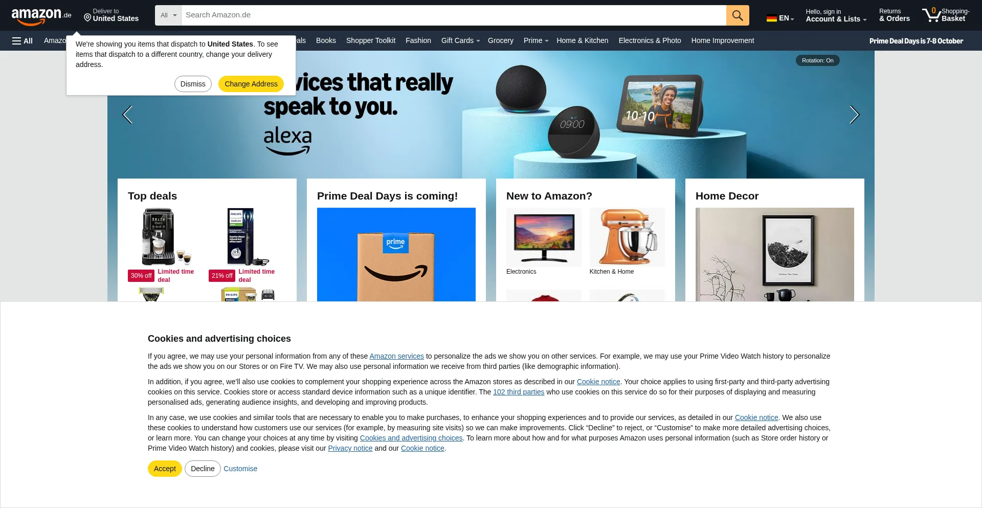 Amazon.me Screenshot