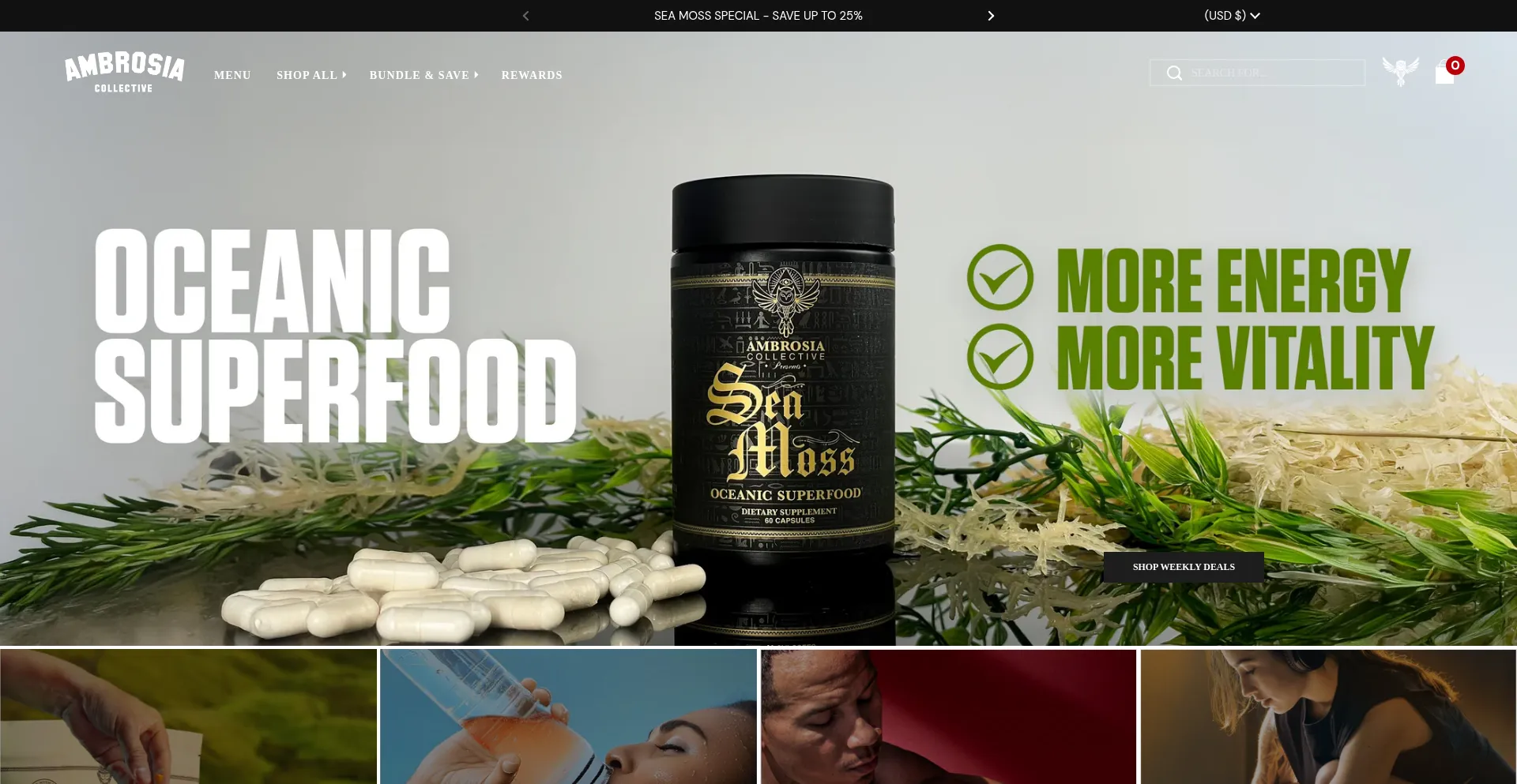 Website screenshot of Ambrosiacollective.com