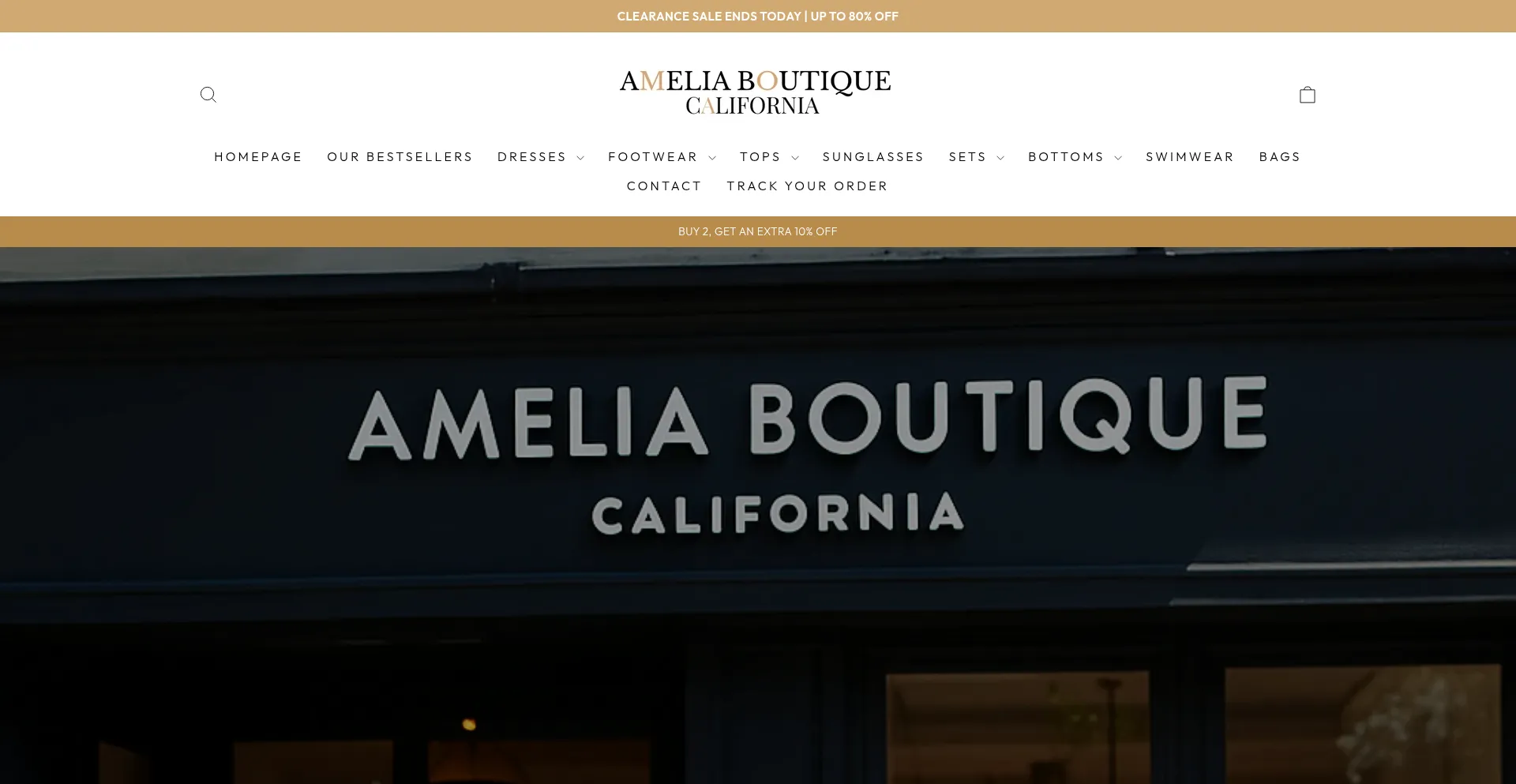 Website screenshot of Amelia-boutique-california.com