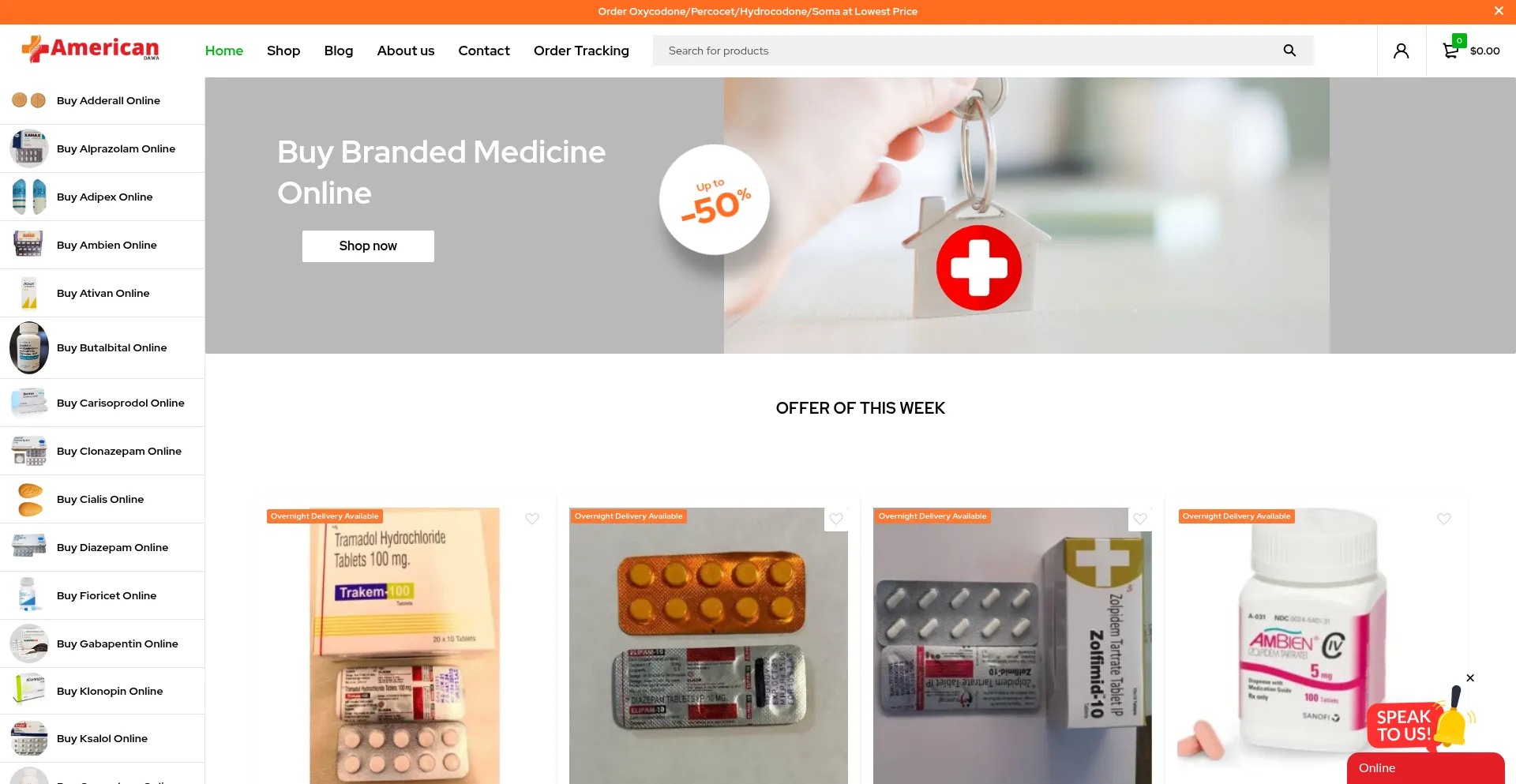 Website screenshot of Americandawa.com