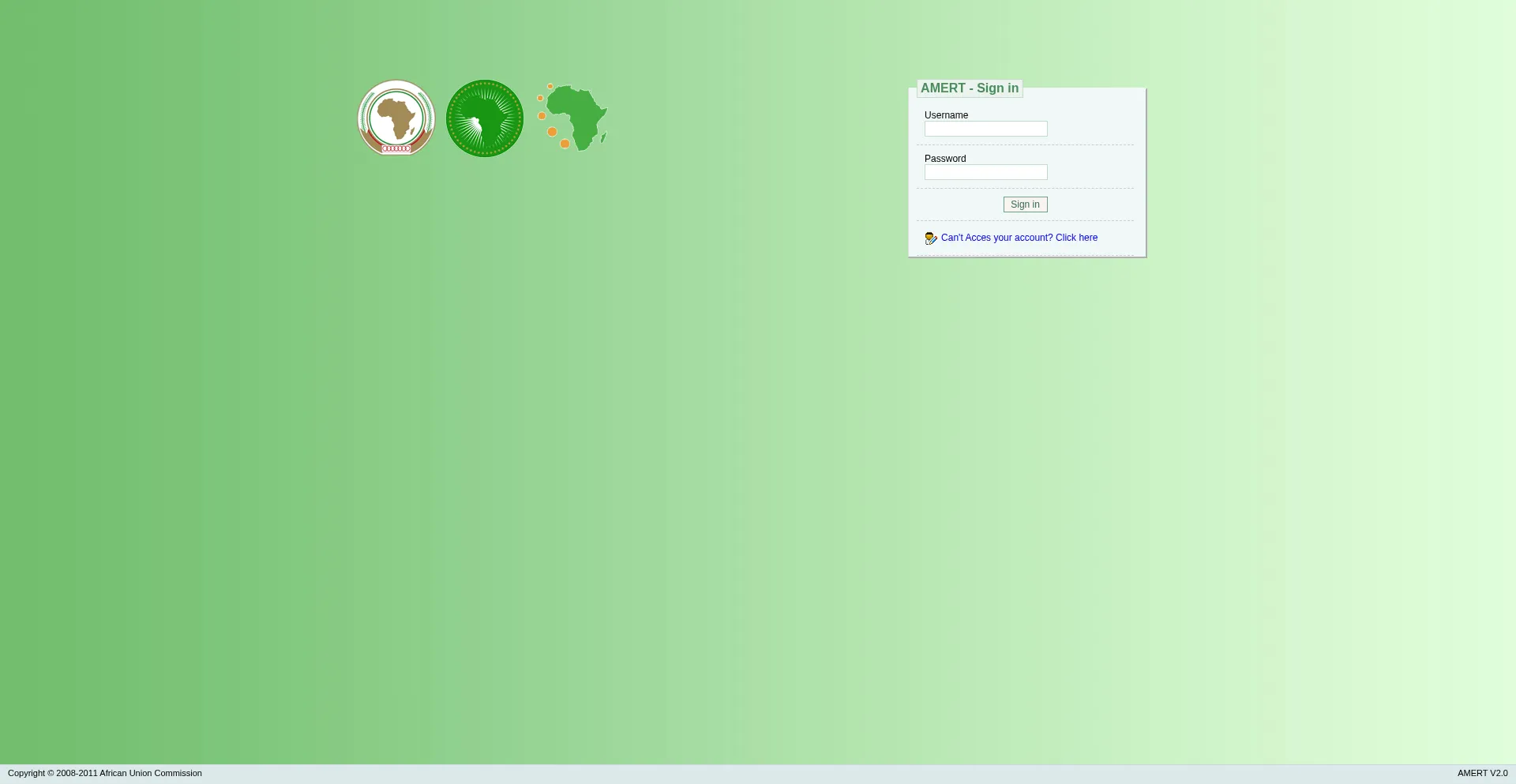 Website screenshot of Amert.org