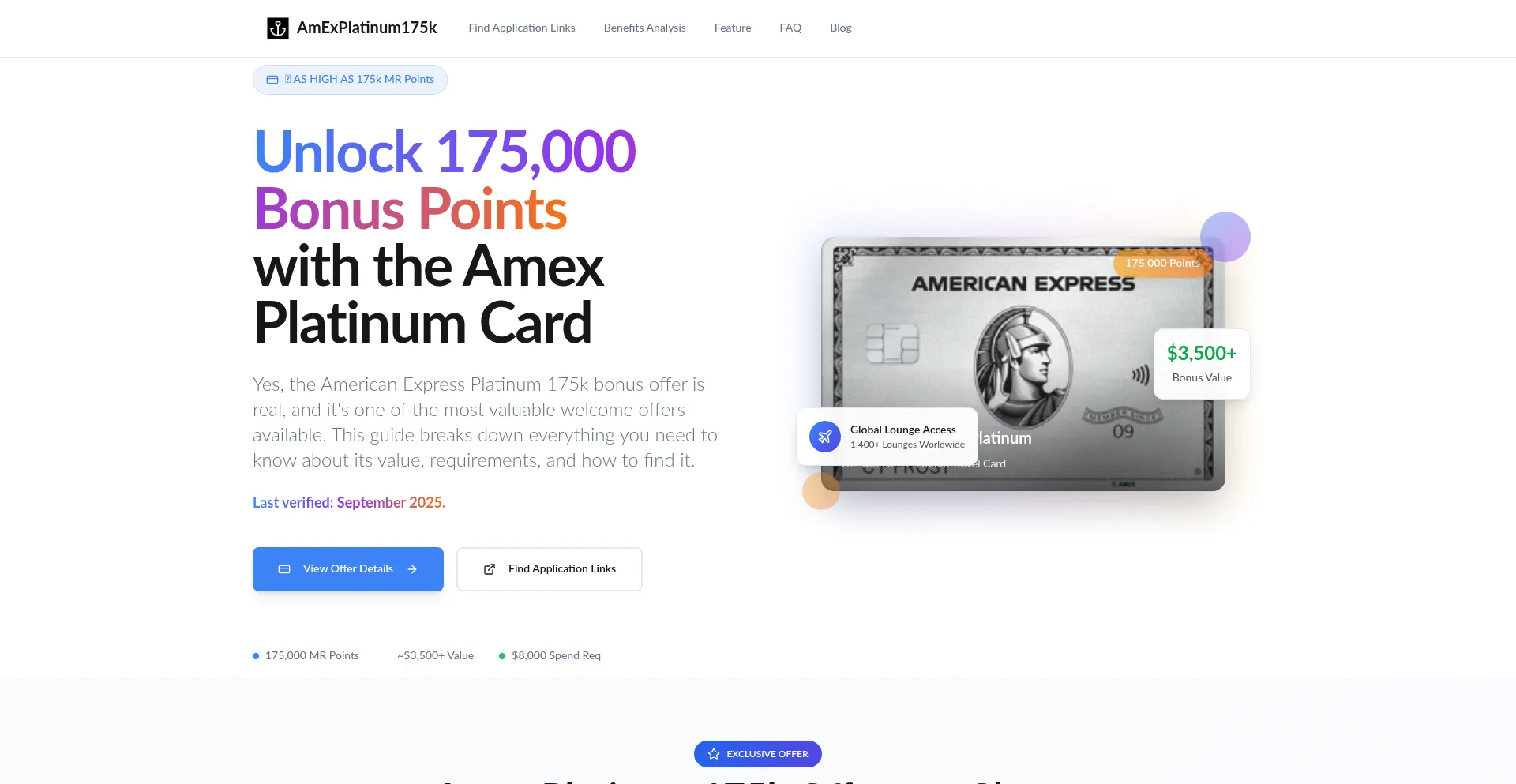 Amexplatinum175k.com Screenshot