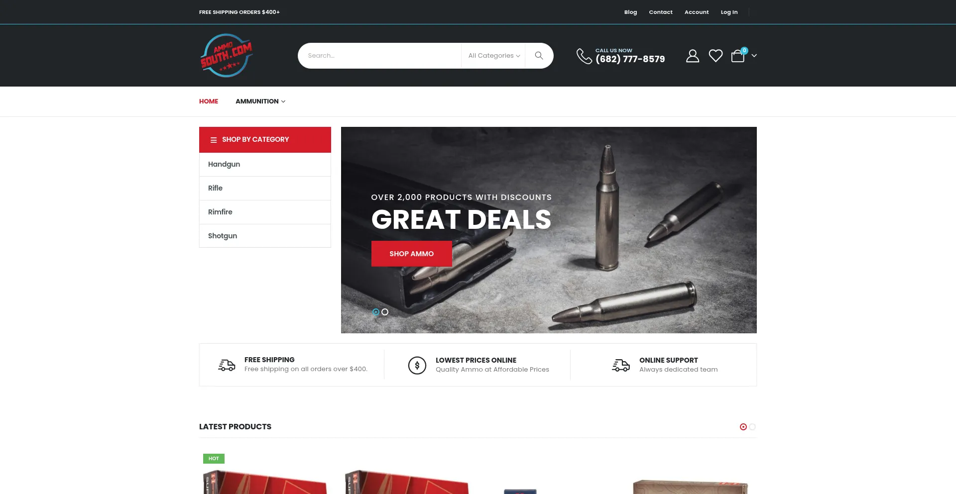 Ammosouth.com Screenshot