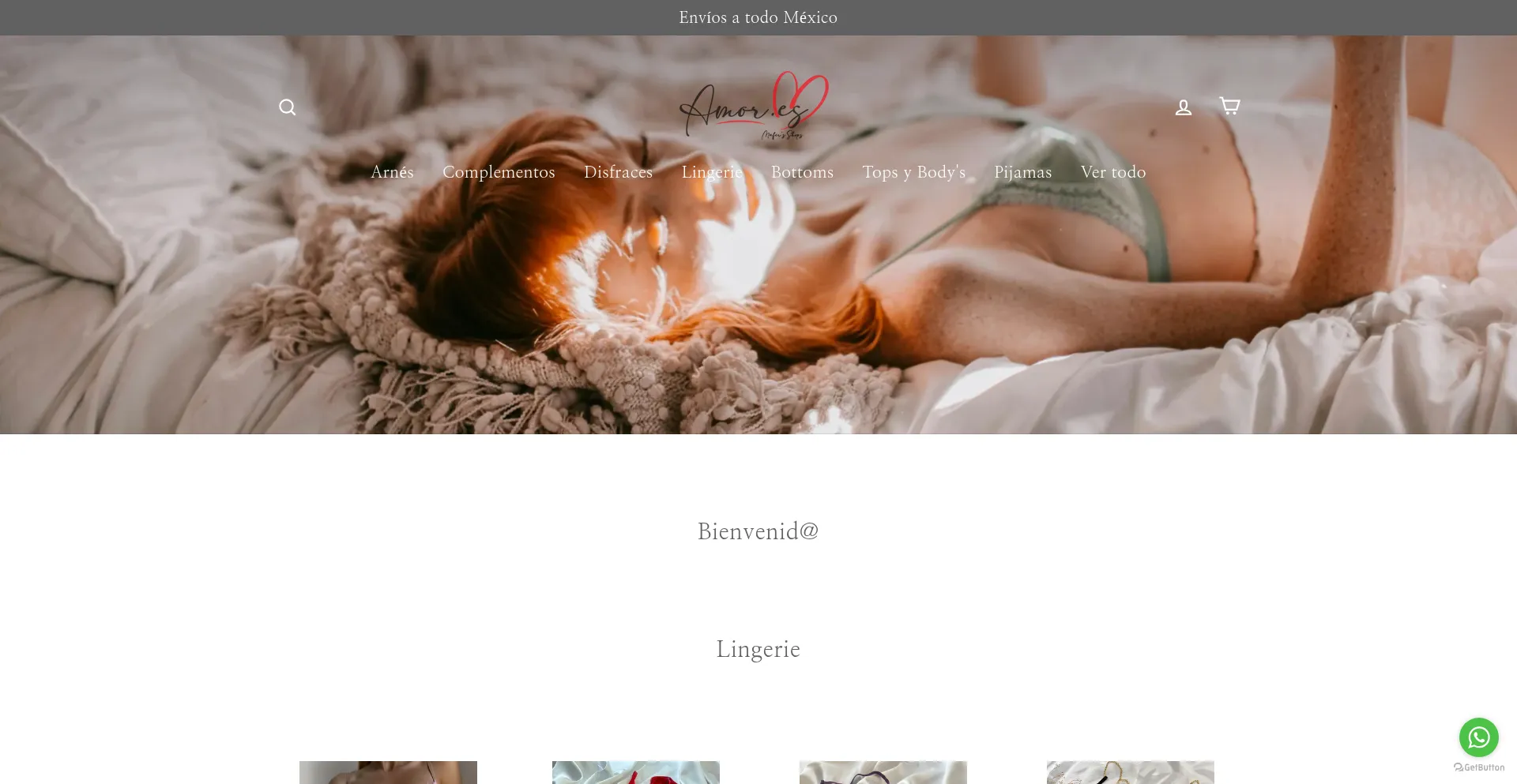 Website screenshot of Amores-mx.com