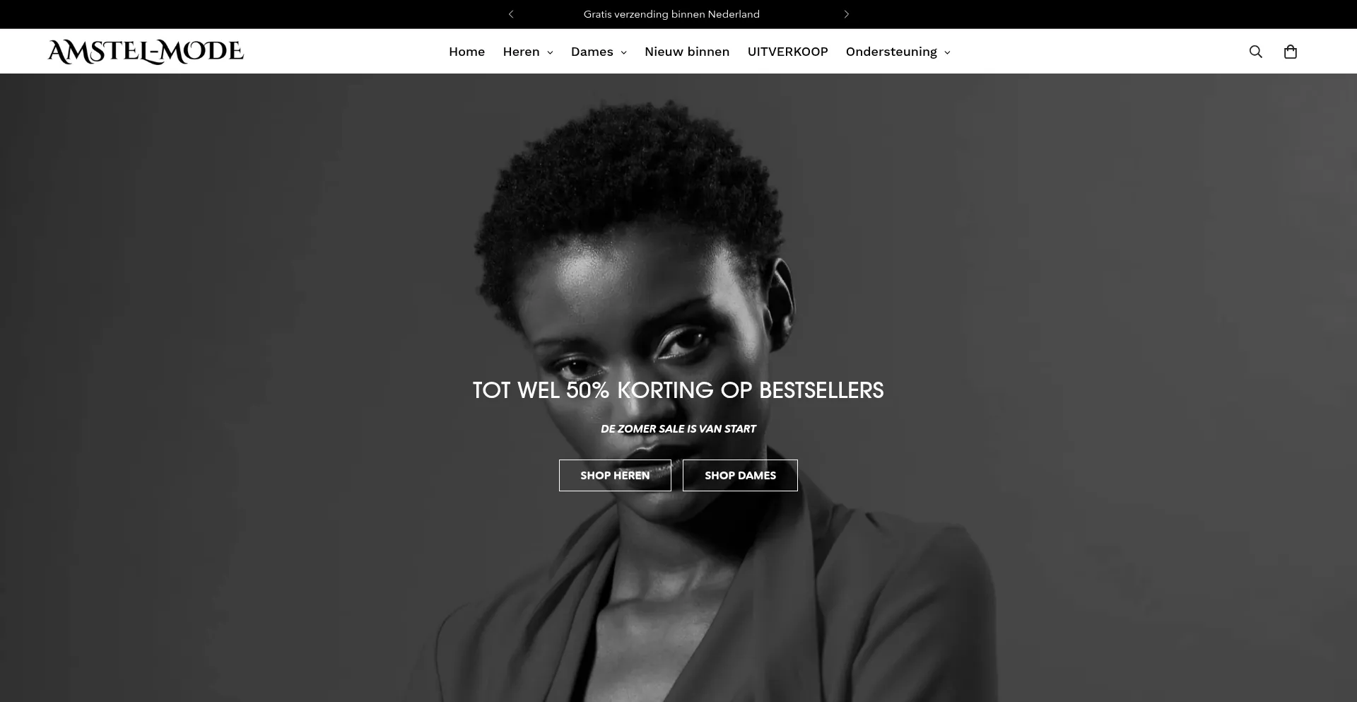 Website screenshot of Amstelmode.com