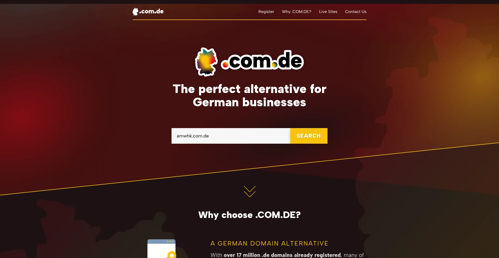 Website screenshot of Amwhk.com.de
