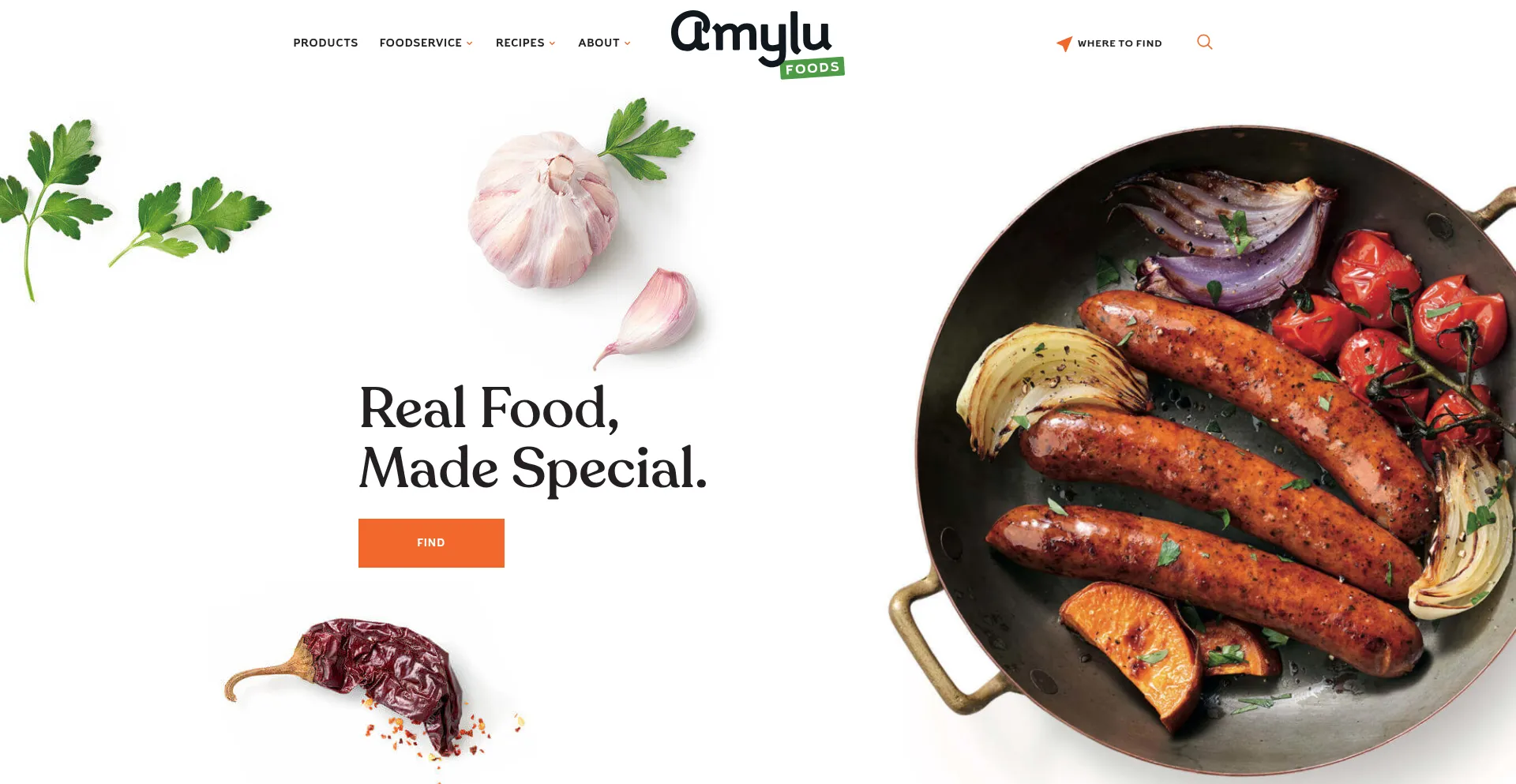 Website screenshot of Amylufoods.com