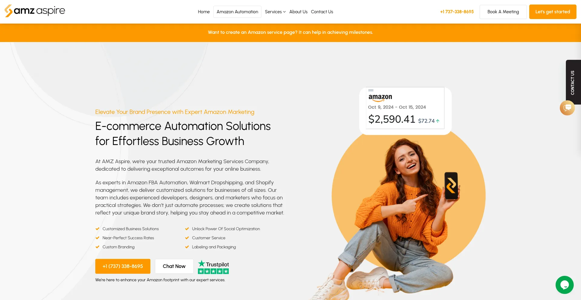 Website screenshot of Amzaspire.com