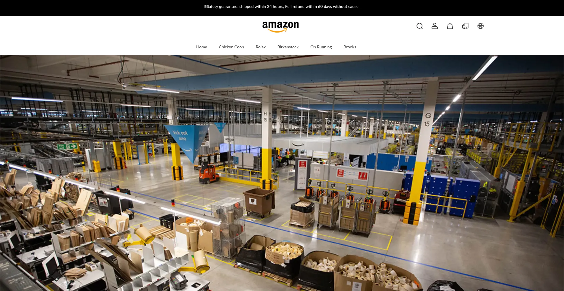Website screenshot of Amzwarehouseoutlets.shop
