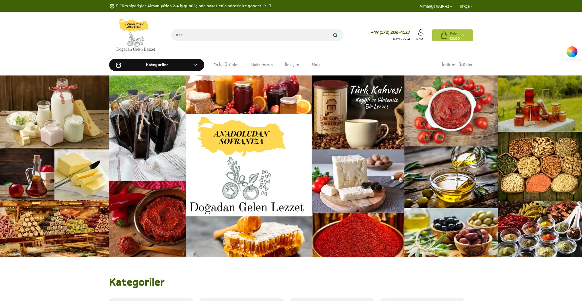 Website screenshot of Anadoludansofraniza.com