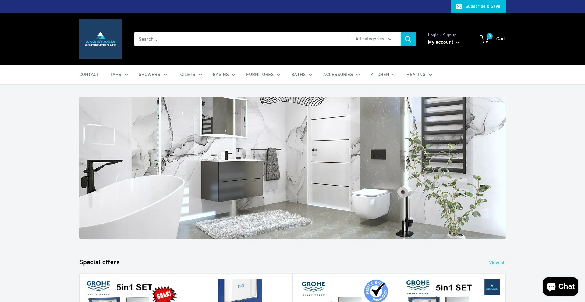 Website screenshot of Anastasia-distribution.co.uk