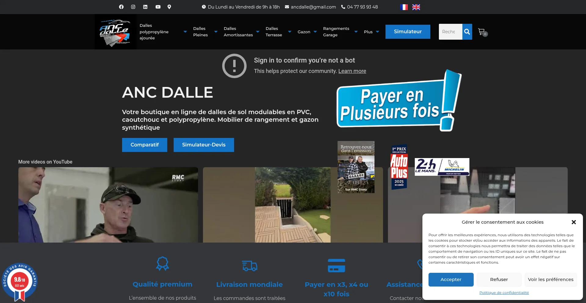 Website screenshot of Ancdalle.fr