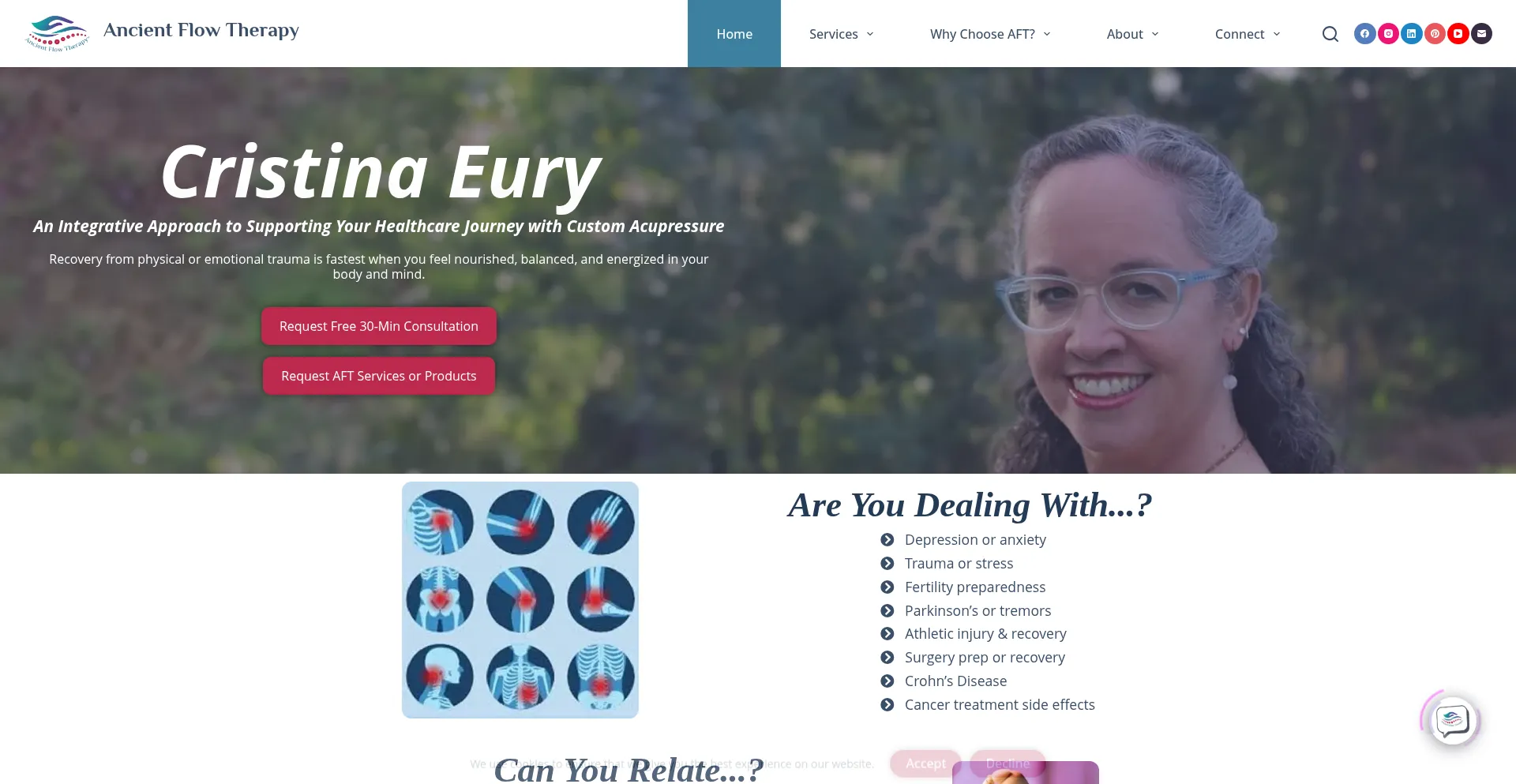 Website screenshot of Ancientflow.com