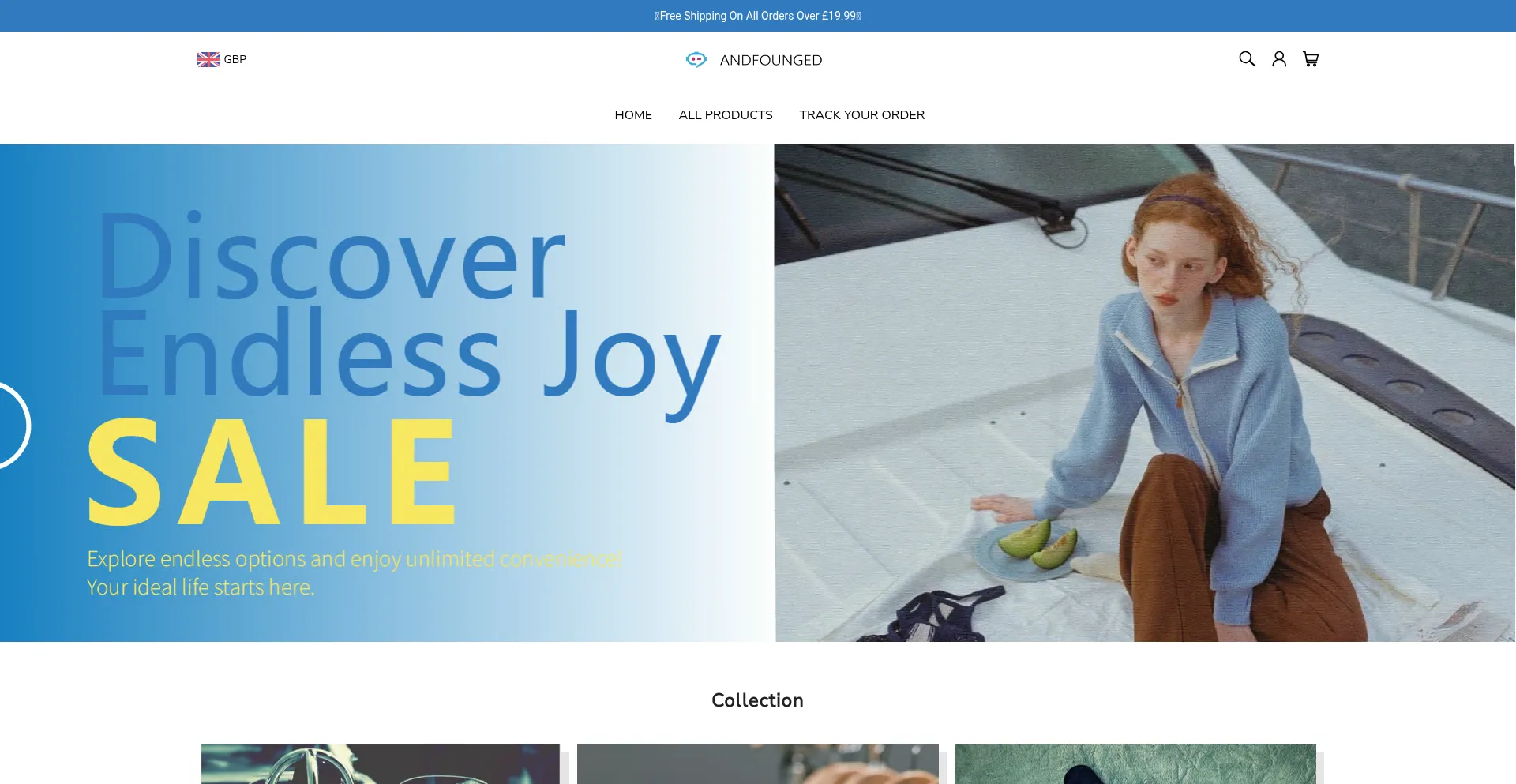 Website screenshot of Andfounged.co.uk