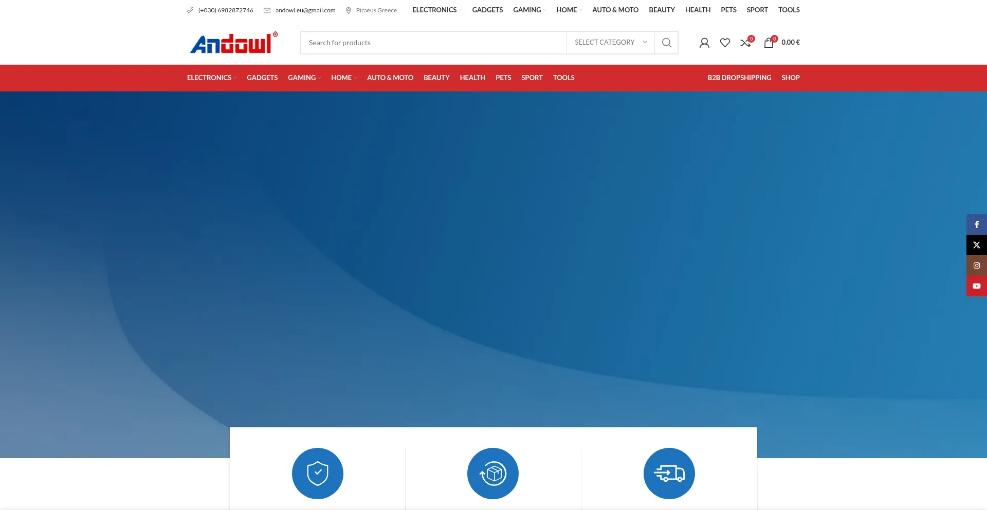 Website screenshot of Andowl.eu
