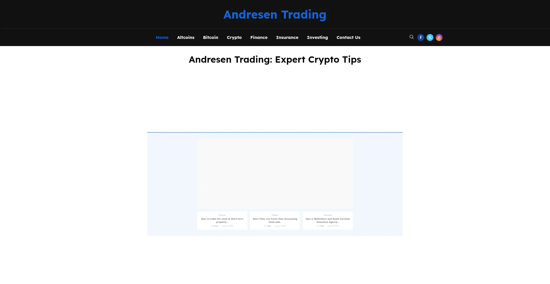 Website screenshot of Andresentrading.com
