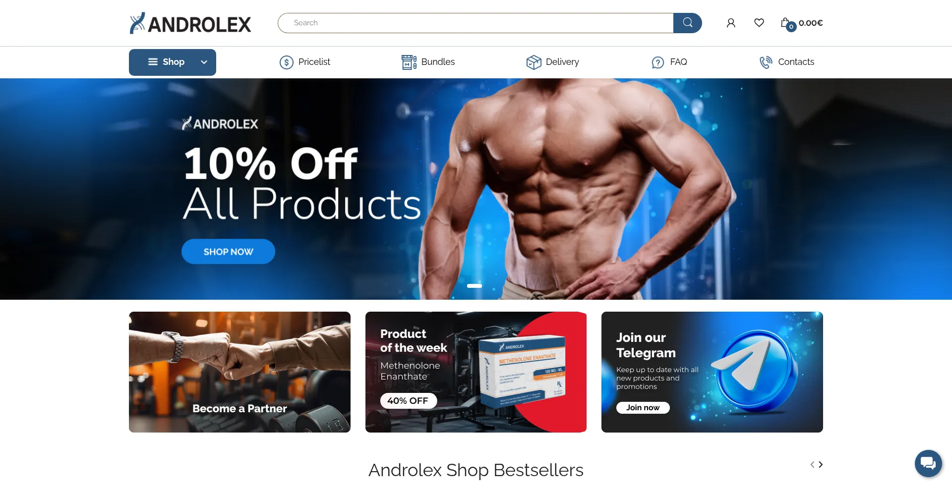 Website screenshot of Androlexshop.eu