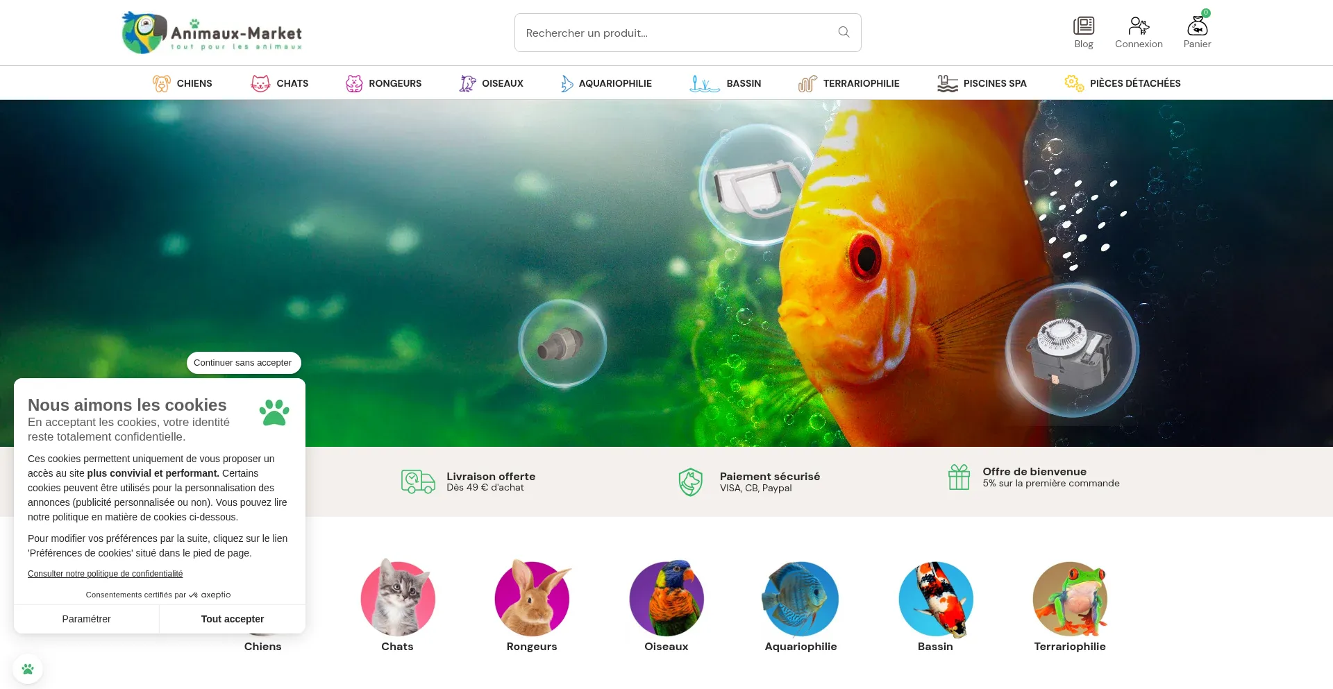 Website screenshot of Animaux-market.com