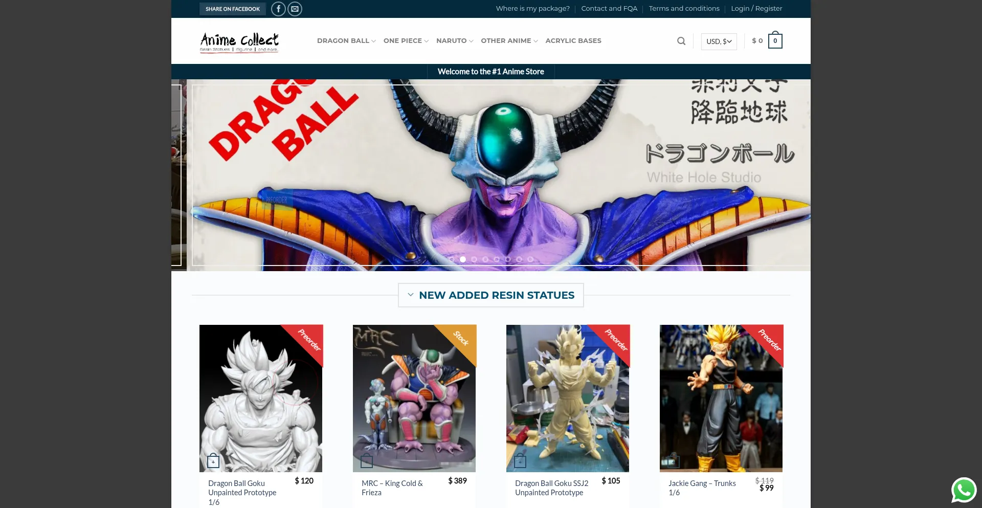 Website screenshot of Anime-collect.com