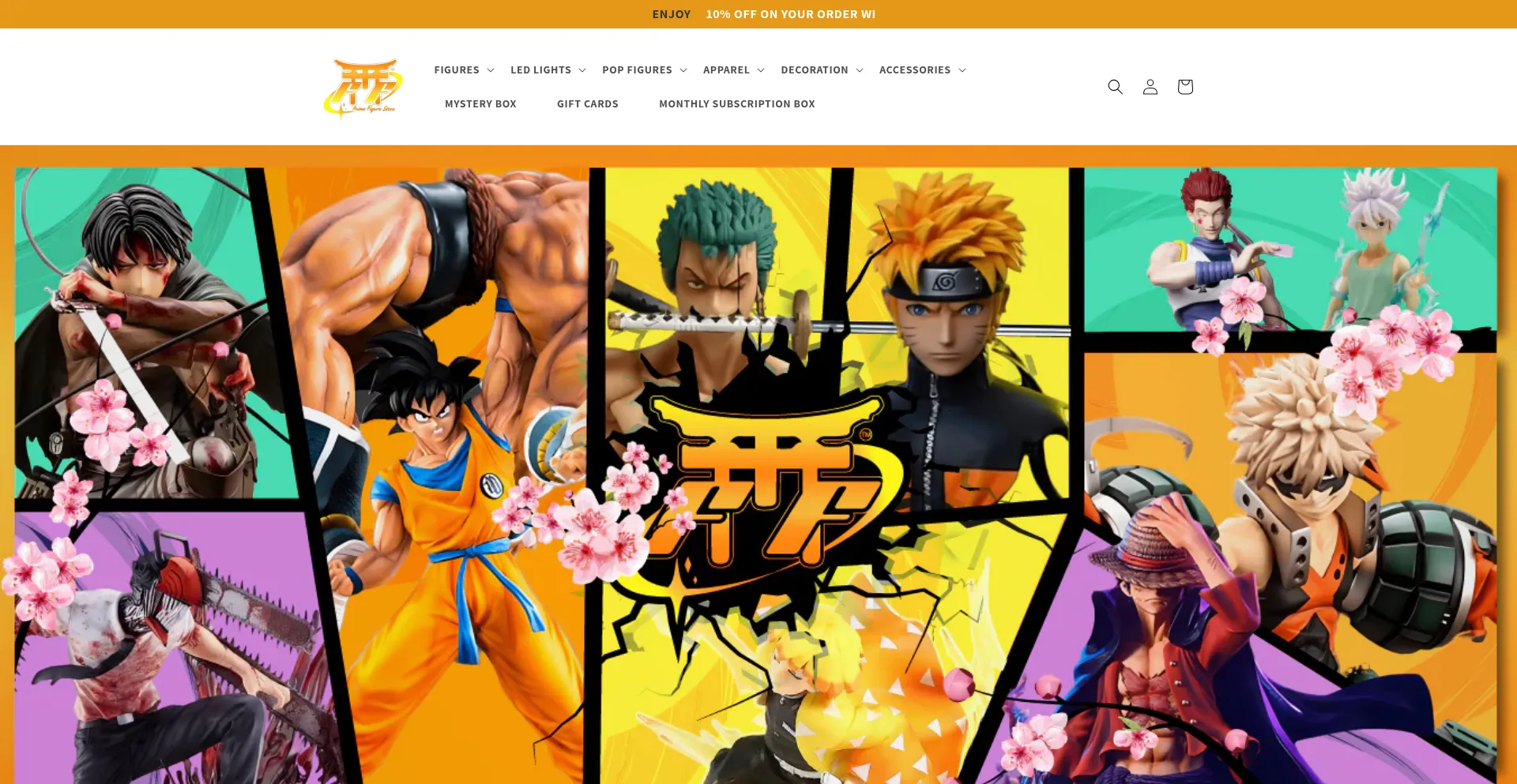 Website screenshot of Anime-figures-store.com