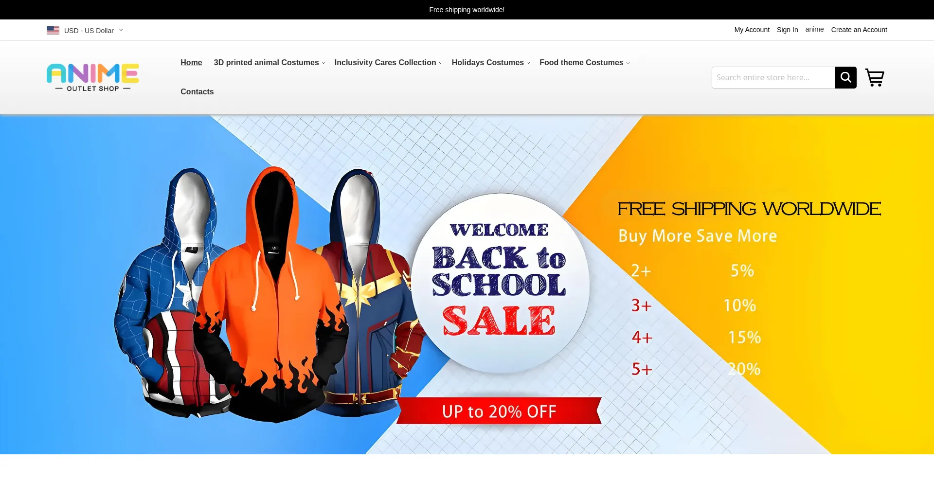 Animeoutletshop.com Screenshot