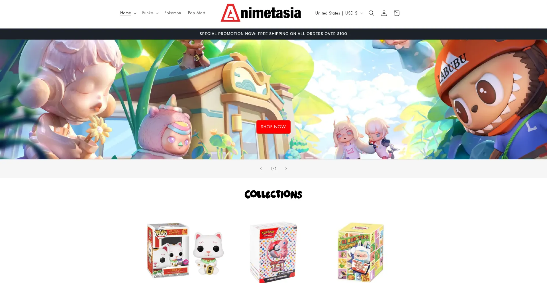 Website screenshot of Animetasia.com