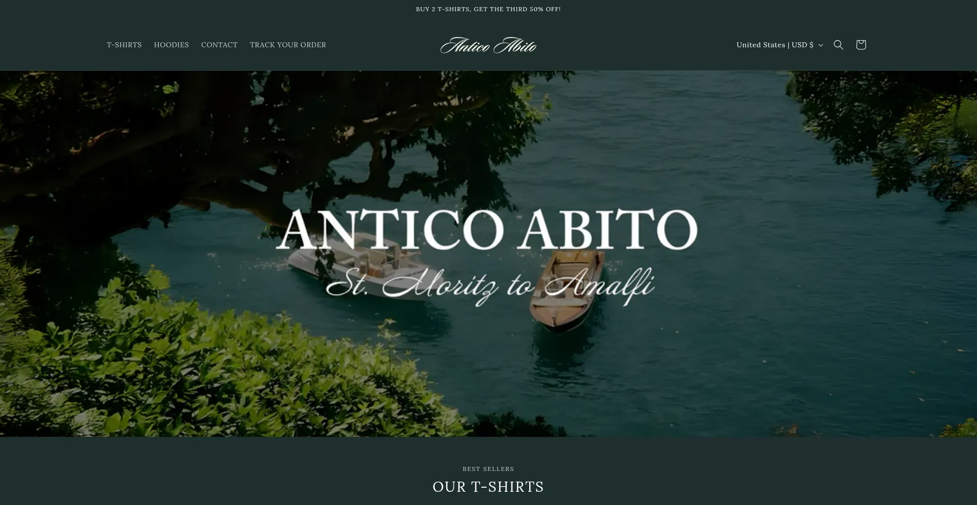 Website screenshot of Antico-abito.com