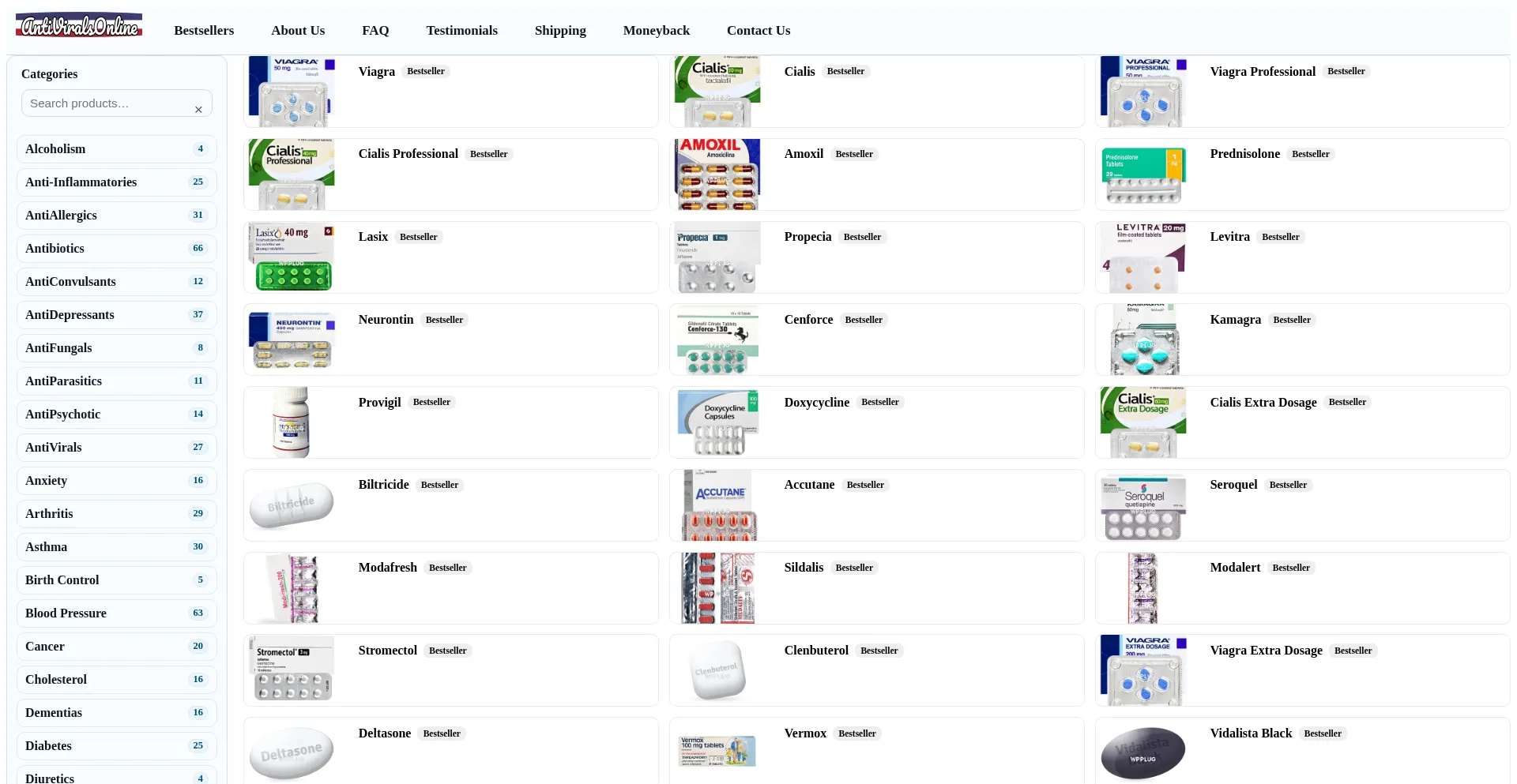 Antiviralsonline.com Screenshot