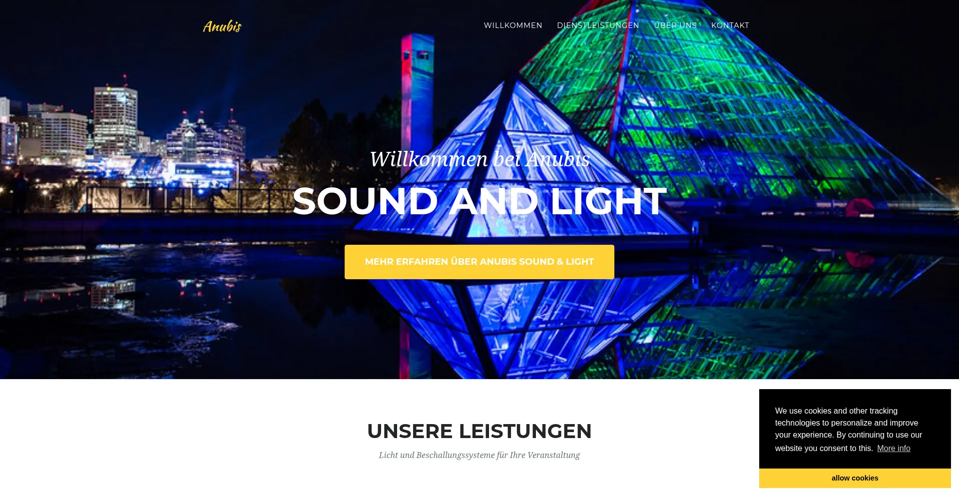 Website screenshot of Anubis.ch
