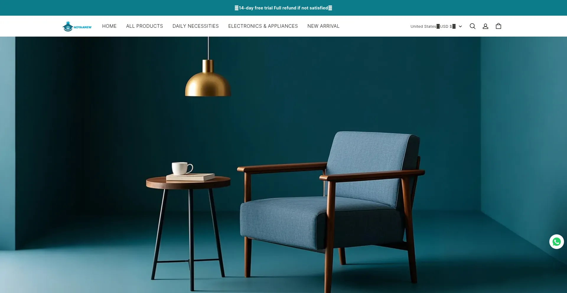 Website screenshot of Aoyaanew.com