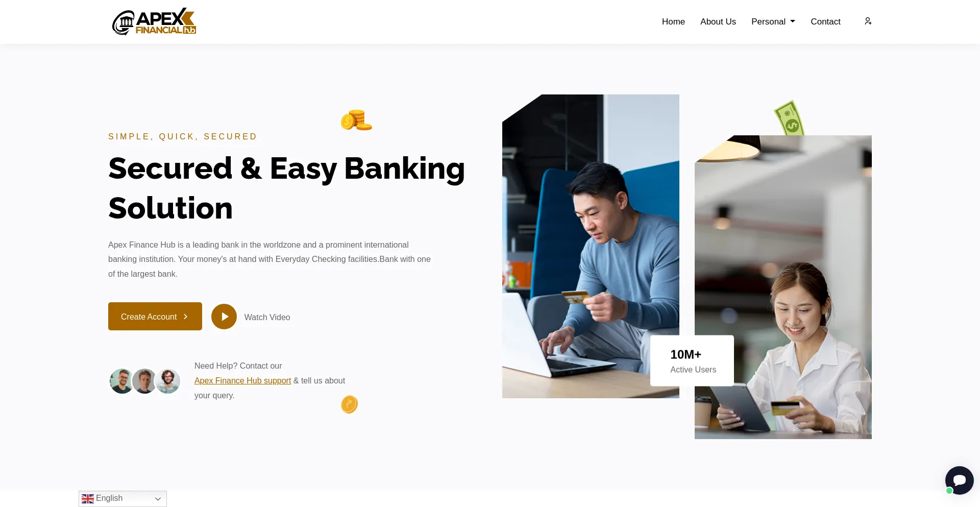 Website screenshot of Apexfinancehub.com