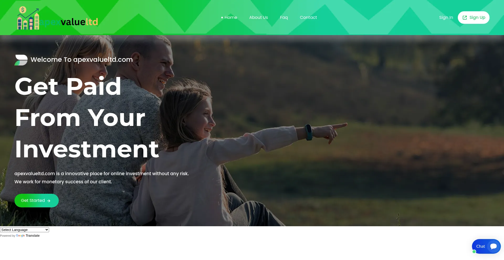 Website screenshot of Apexvalueltd.com