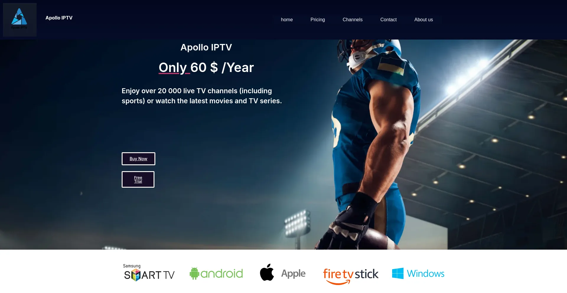 Website screenshot of Apollo-iptv.com