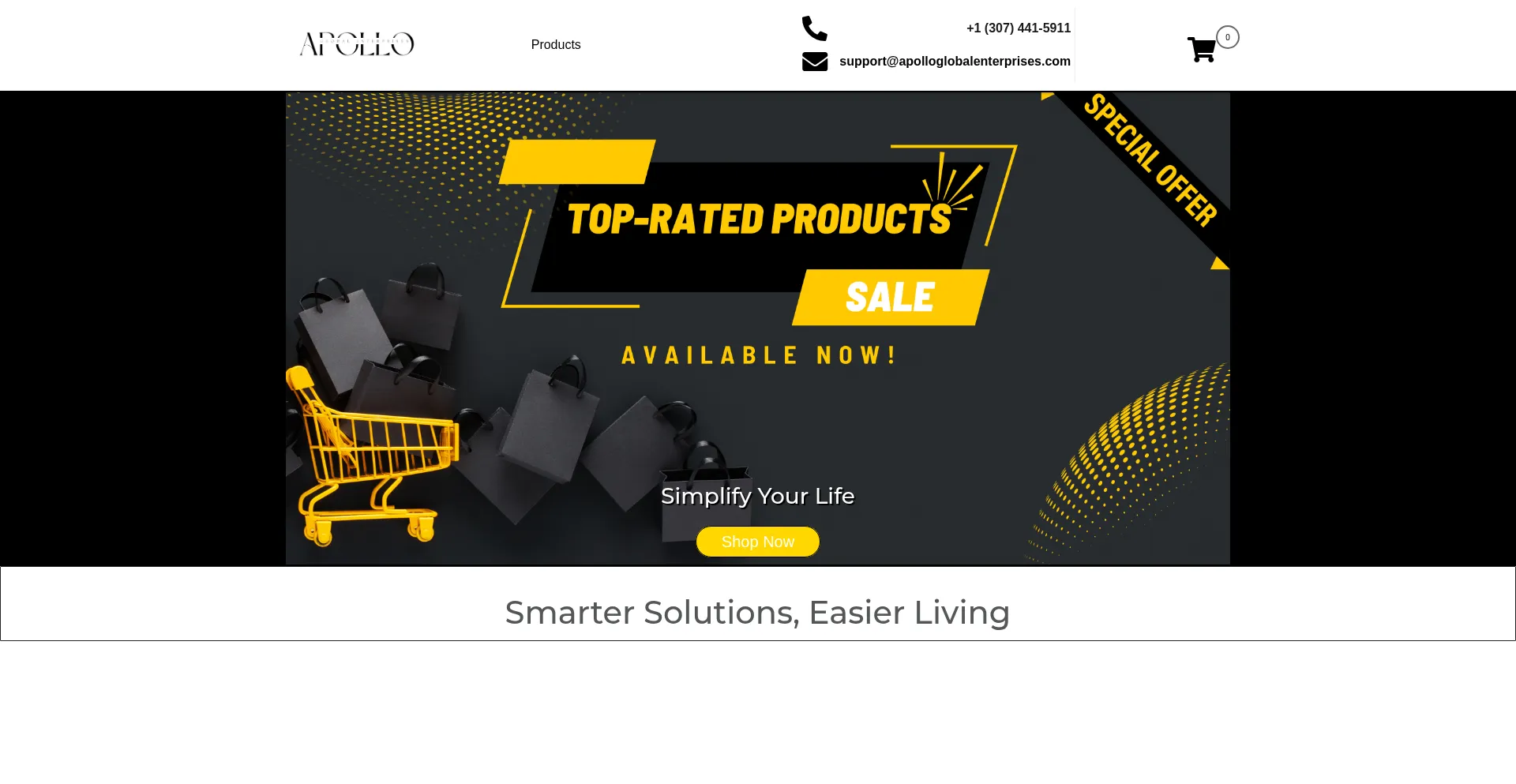 Website screenshot of Apolloglobalenterprises.com