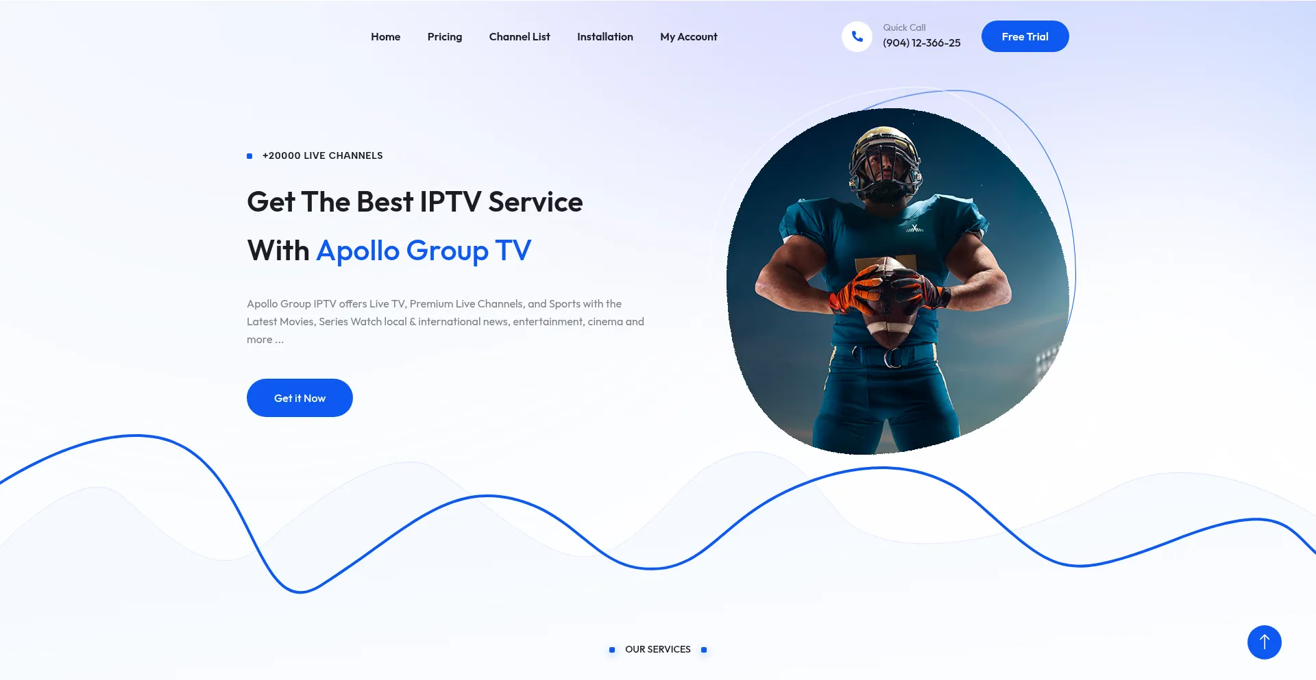 Website screenshot of Apollogroupstv.tv