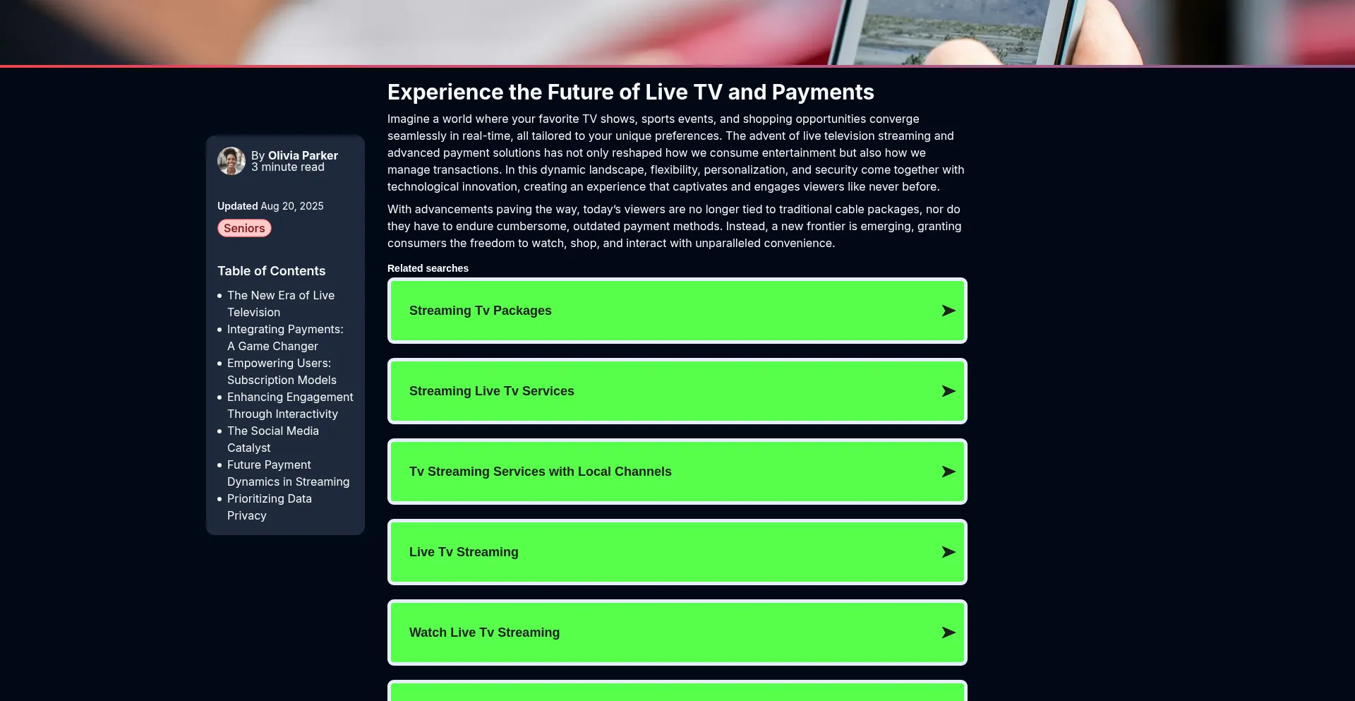 Website screenshot of Apollogrouptv.com