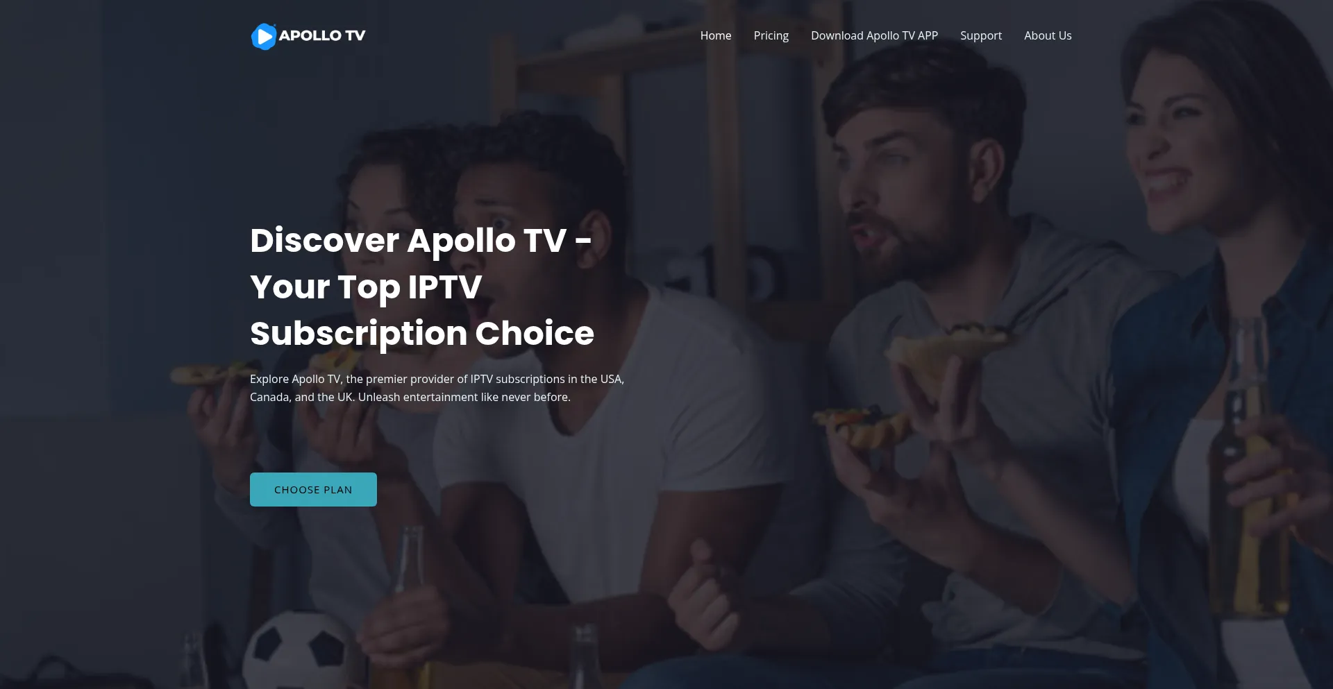 Website screenshot of Apollotv.us