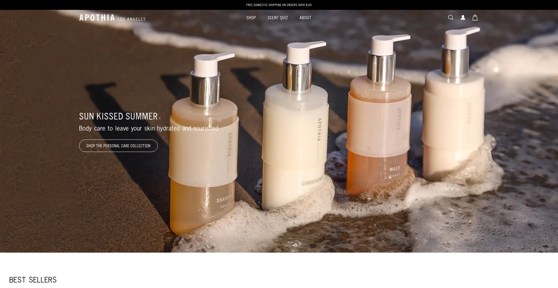 Website screenshot of Apothia.com