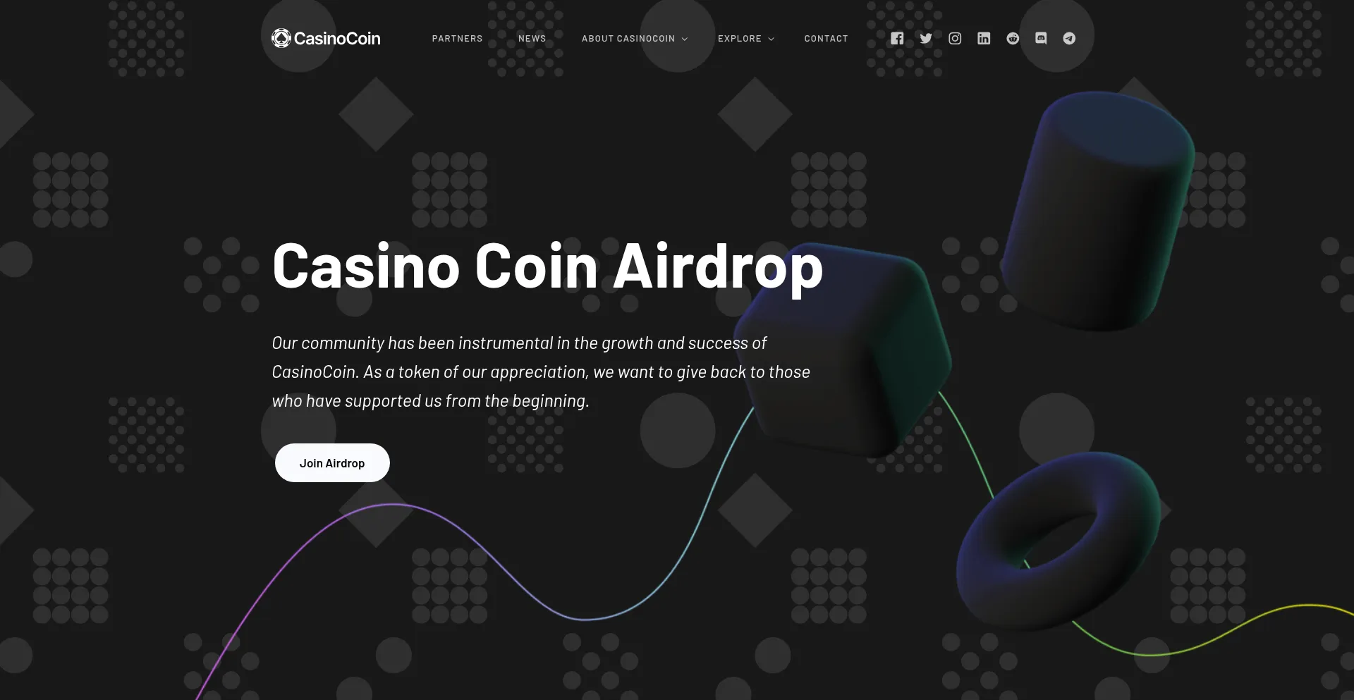 Website screenshot of App.casinocoin.top