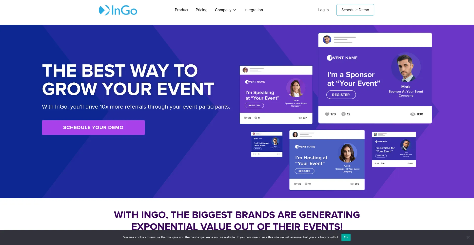 Website screenshot of App.ingo.me