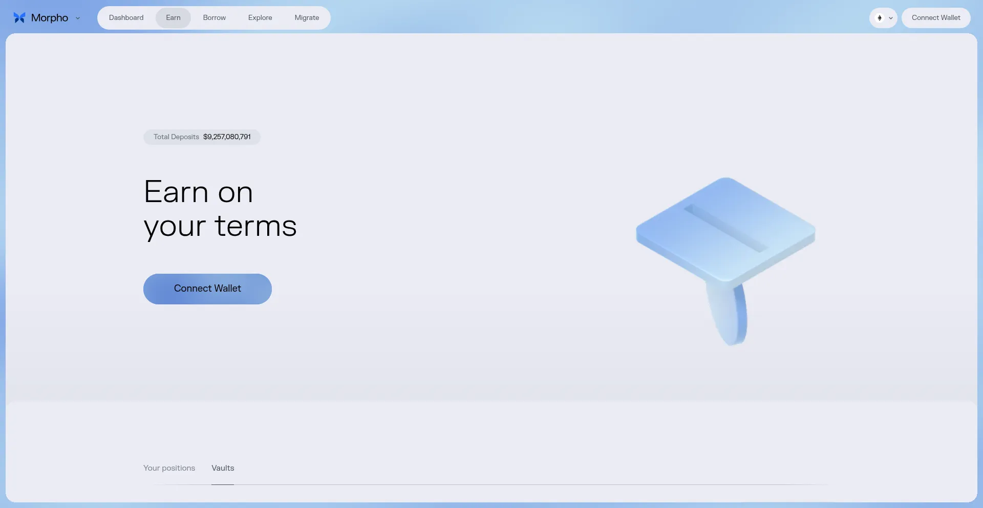 Website screenshot of App.morpho.org