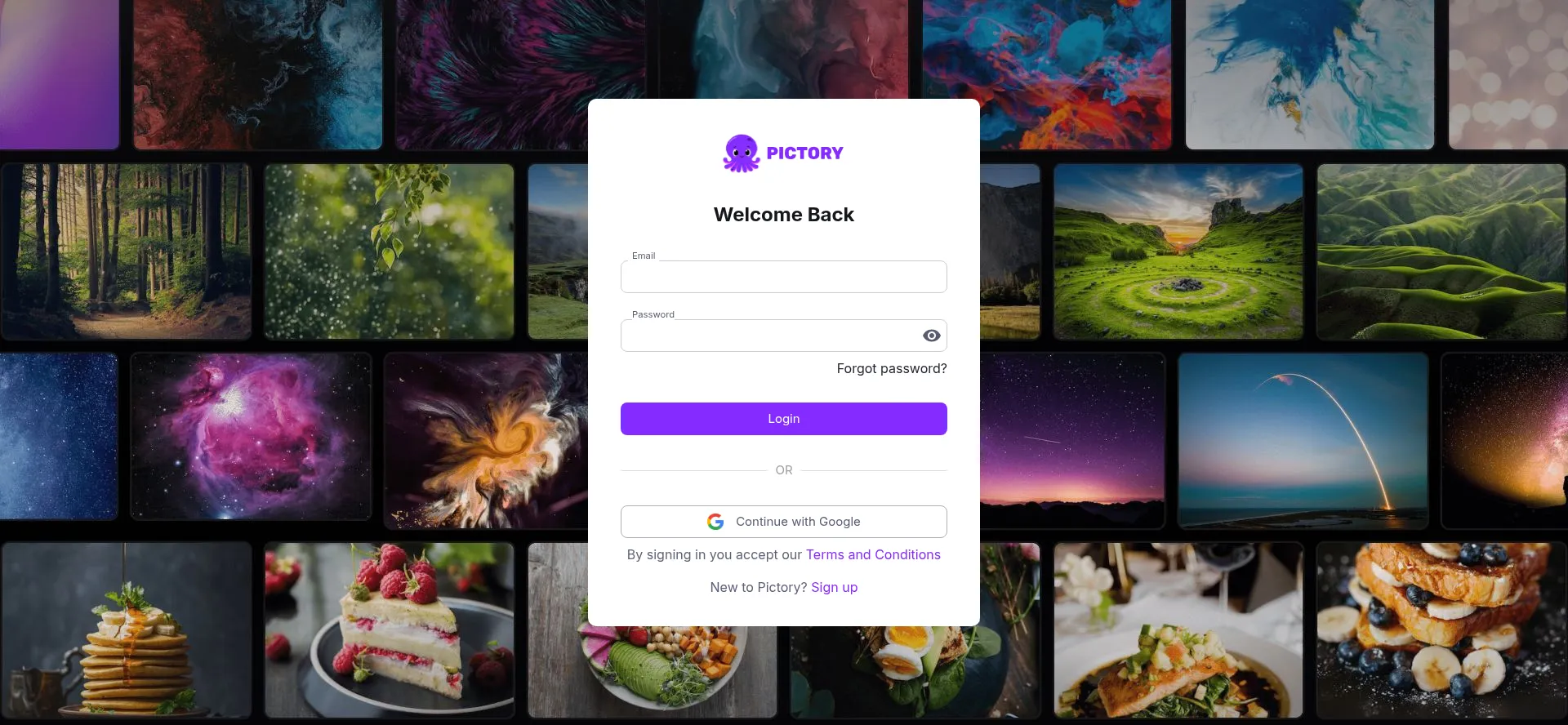 Website screenshot of App.pictory.ai