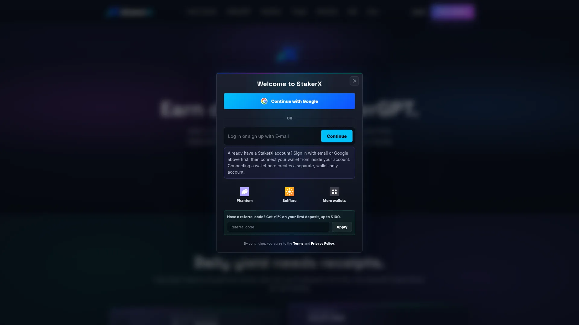 App.stakerx.ai