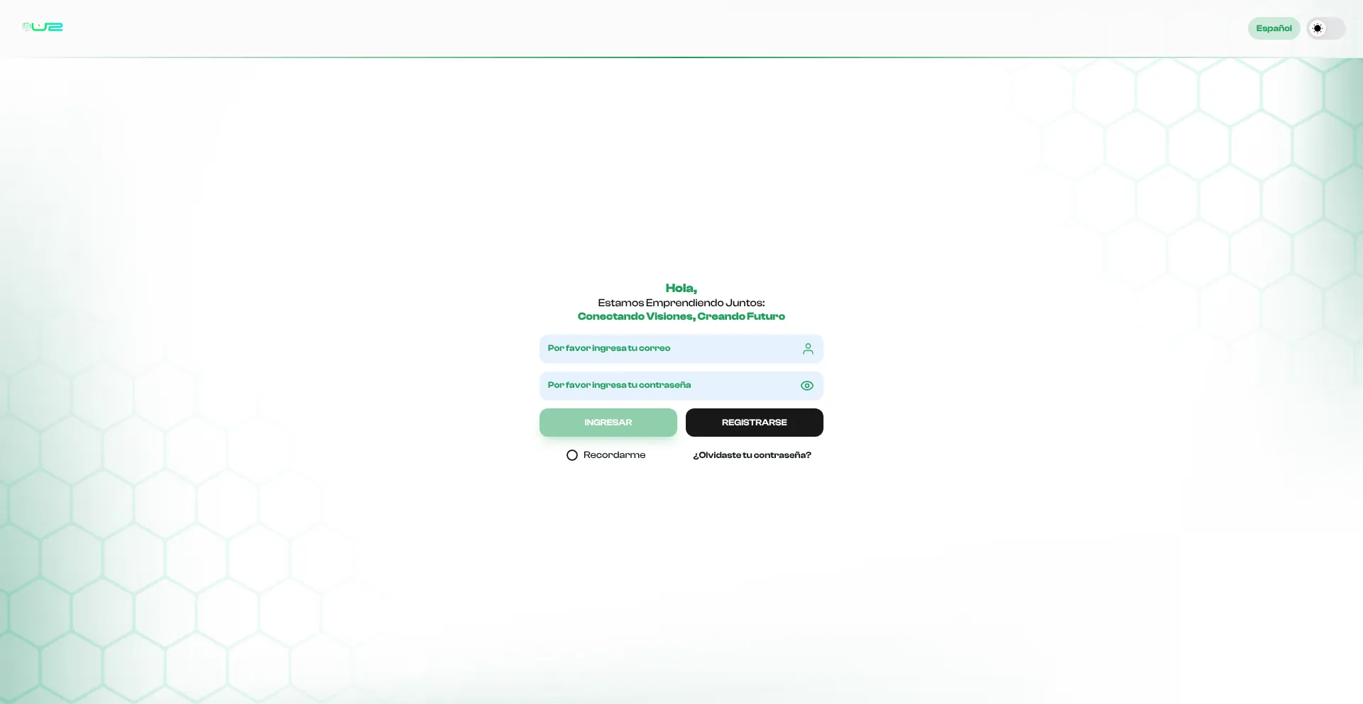 Website screenshot of App.uni2matrix.com