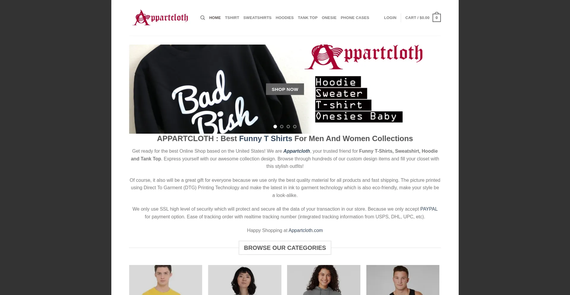 Appartcloth.com Screenshot